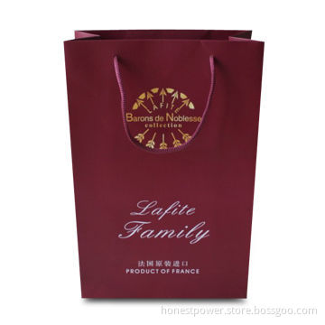 Carrier Bag with Twisted Paper Rope, Customized Designs are Accepted, Made of Kraft Paper
